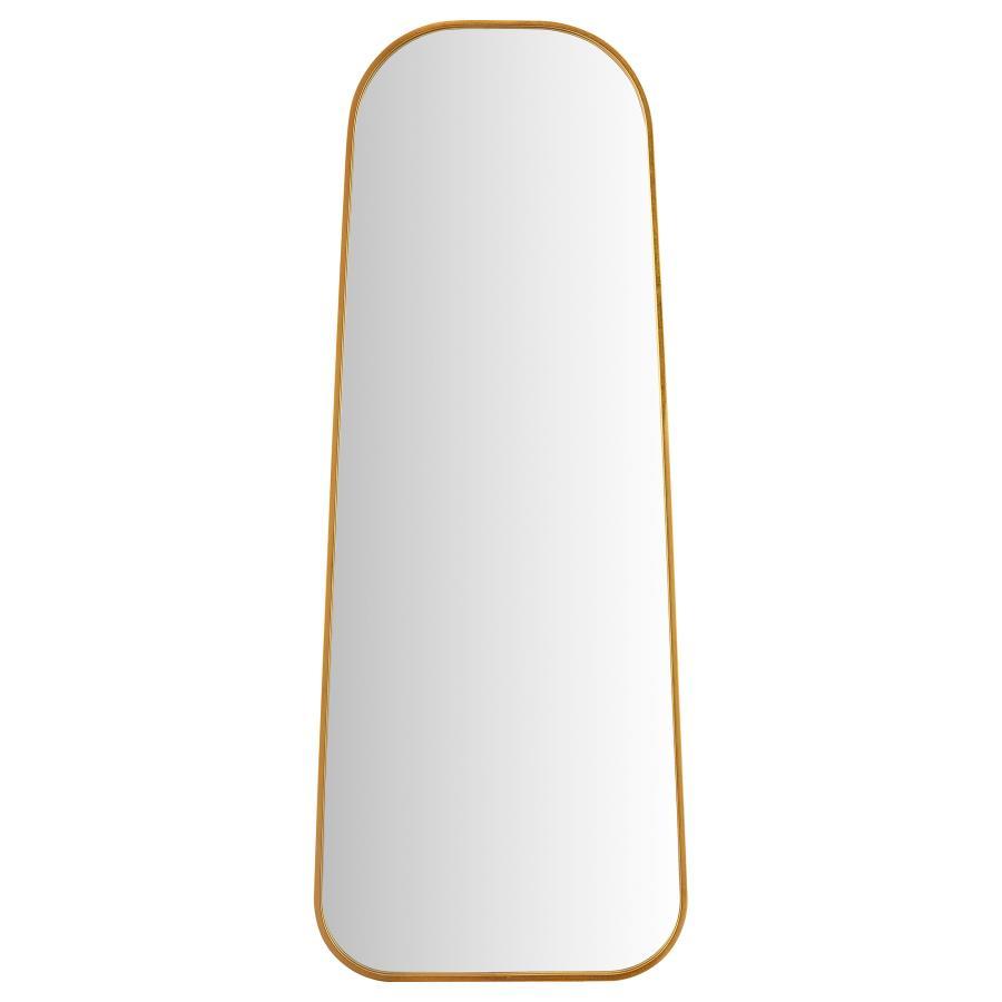 A fashion-forward look takes on simple style for perfect balance in a casual bedroom or dressing space. This floor mirror delivers a well-rounded design that dresses up or tones down a semi-formal or casual living area. A full-length design doubles the co