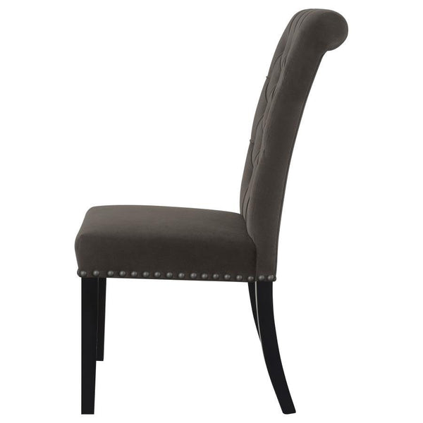 Alana - Velvet Upholstered Dining Side Chair (Set of 2) - Brown
