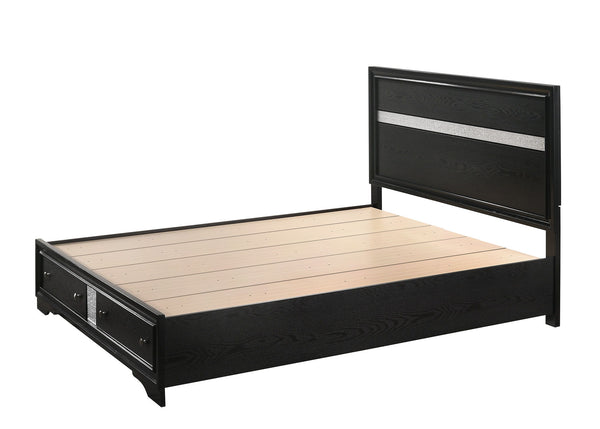  giving it a luxurious feel. The set includes a bed with storage drawers a