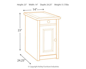 Bolanburg - White / Brown / Beige - Chair Side End Table - Door
