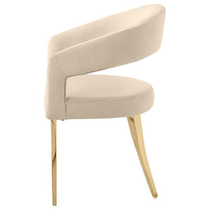 Galiano - Velvet Upholstered Dining Arm Chair (Set of 2) - Beige