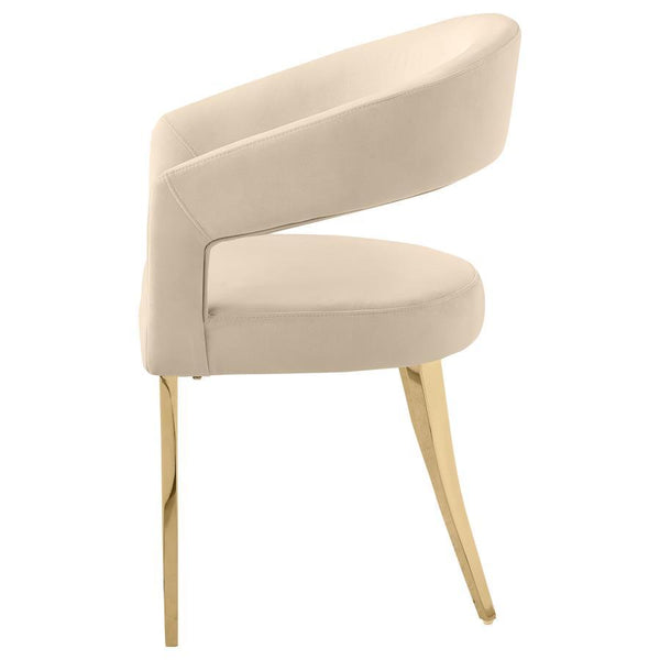 Galiano - Velvet Upholstered Dining Arm Chair (Set of 2) - Beige