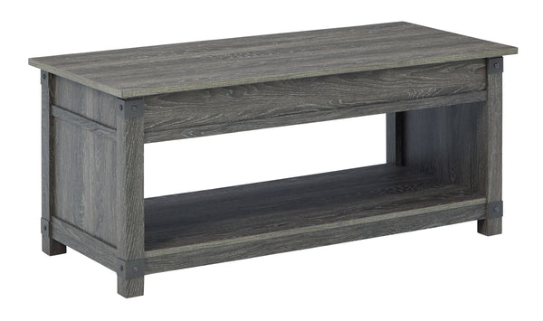  the coffee table-'s handy spring-loaded mechanism brings the tabletop closer to you. This versatile table makes it easier than ever