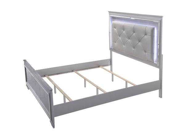 Lillian - King 4 Piece Bedroom Set - Gray