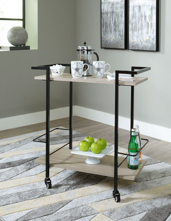  this bar cart sets a new standard for substance and streamlined design. Black bottle holders keep s