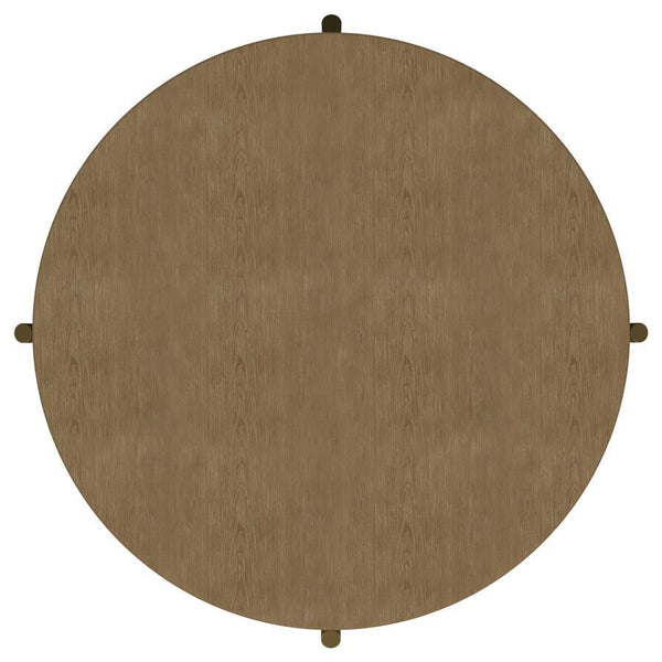 Arini - Round Coffee Table With Storage Shelf - Sand Wash