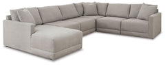 Searching for seating that expertly harmonizes form and function? This sectional with chaise has you covered. Making a sleek statement in spaces from transitional to modern, its neutral upholstery brings an airy, upscale feel to the clean-lined silhouette