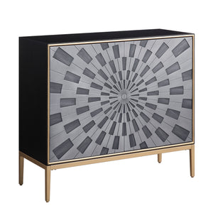 Rectangular Accent Table w/2 Doors Metal Leg Storage: Doors w/ Shelf Inside<br/><br/><b>Product Features</b><ul><li>Rectangular Accent Table w/2 Doorsâ€§ Metal Leg</li><li>Storage: Doors w/4 Shelves Inside</li><li>Case: 1Pc/1Ctn</li><li>Finish: Black, Gra