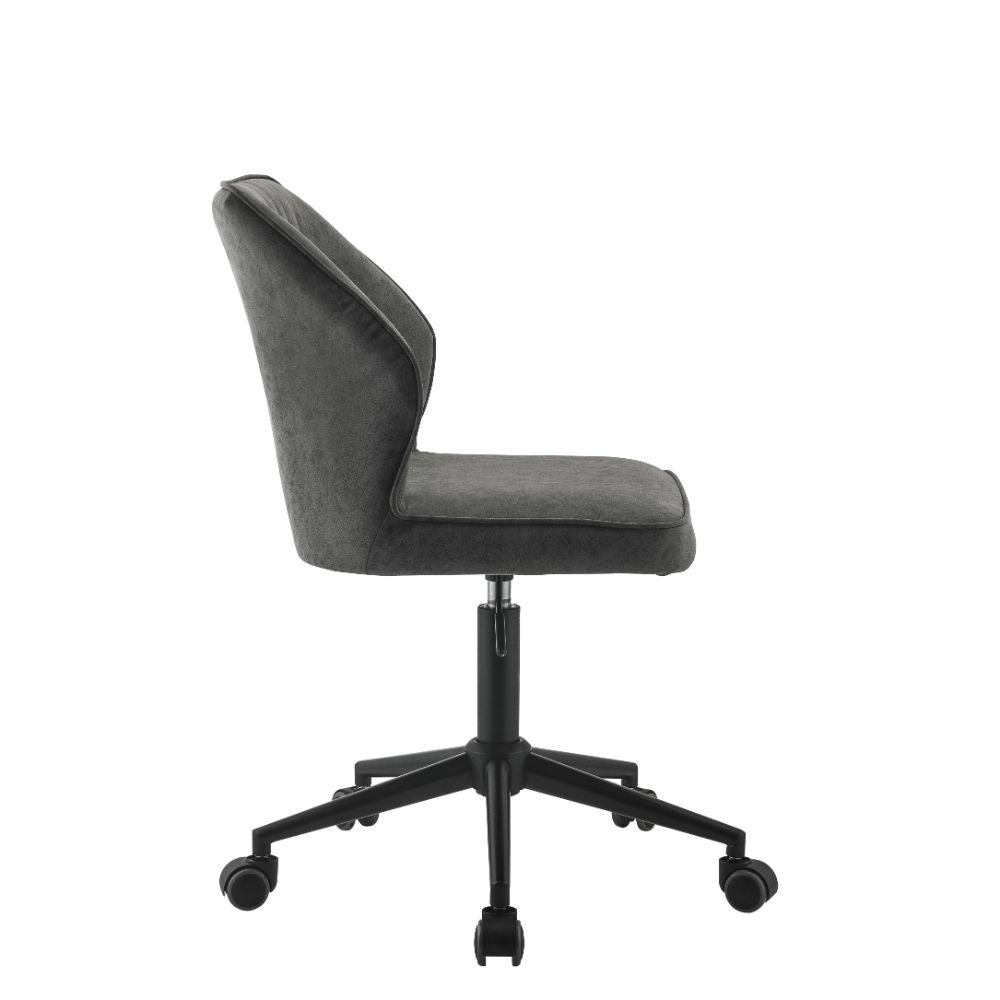 KD, Armless Office Chair w/Swivel (360 Degrees) â€¢ Adjustable Height () â€¢ Padded SEAT & BACK: PU () â€¢ â€¢ Solid Backrest () â€¢ Armless â€¢ Inner Frame: Wood, Foam â€¢ Metal 5-Star Base w/Casters: Black Finish<br/><br/><b>Product Features</b><ul><li>