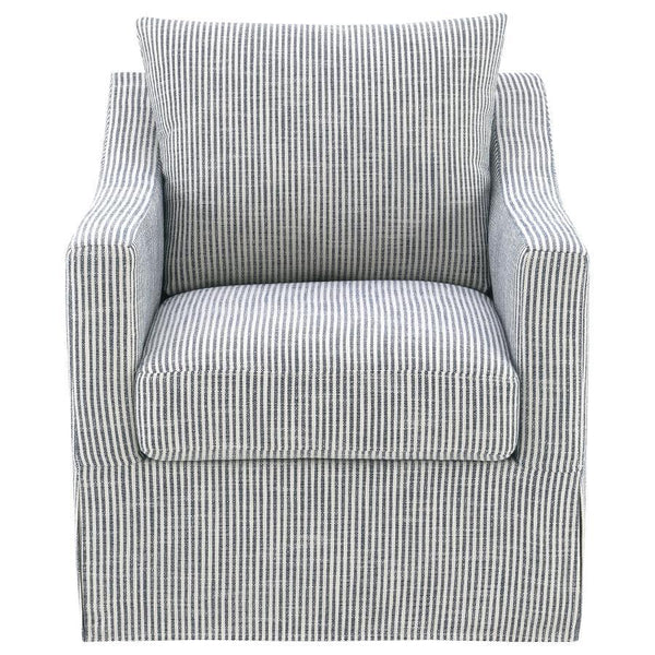  360-degree swivel for relaxed conversation or quiet reading. Its plush seat a