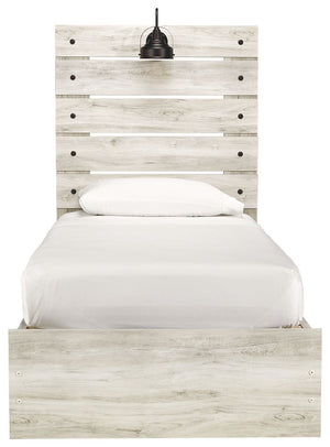 Cambeck - Whitewash - Twin Panel Bed with 4 Storage Drawers