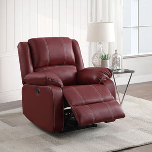 The Zuriel reclining sofa collection is a wonderful choice for any family room, combines luxurious faux leather with the comfort of padded, reclining seating. Comfortable contoured seats, soft to the touch while the reclining footrests offer full leg supp