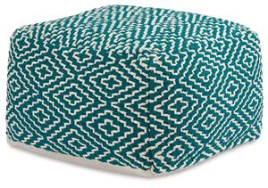 This handwoven pouf is like eye candy for your decor. The perfect perch for kicking up your feet at the end of a long day, it can also be topped with a tray for an instant end table. Youâ€™ll love how beautifully the pouf-'s on-trend geometric design blen