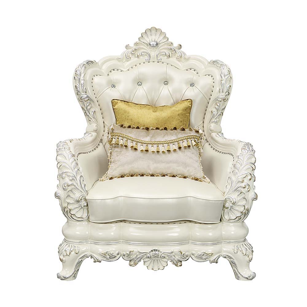 Be the talk of the town with the immaculate Adara sofa. The sofa features a traditional camel back design and a button-tufted backrest for those timeless details. Boasting an extravagant crown molding that is perched on top as a wow factor. The armrests a