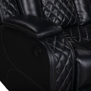 Orion II - LAF Sofa With Dual Recliner - Black