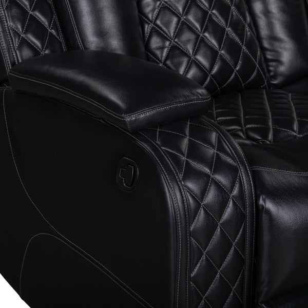 Orion II - LAF Sofa With Dual Recliner - Black