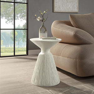 With fixed table top and faux concrete finish, exudes modern elegance. The nature white finish enhances its contemporary style, making it a chic addition to any space. Duane collection perfect for displaying decor or serving as a functional piece, it seam