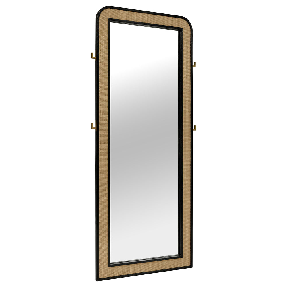 Elevate your bedroom or dressing area with this elegant full-length mirror, designed to bring both style and functionality to your space. The mirror features a sleek, rounded-edge frame finished in a sophisticated, textured material that adds a touch of w