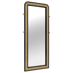 Elevate your bedroom or dressing area with this elegant full-length mirror, designed to bring both style and functionality to your space. The mirror features a sleek, rounded-edge frame finished in a sophisticated, textured material that adds a touch of w