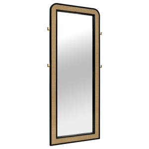 Elevate your bedroom or dressing area with this elegant full-length mirror, designed to bring both style and functionality to your space. The mirror features a sleek, rounded-edge frame finished in a sophisticated, textured material that adds a touch of w