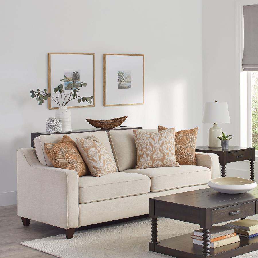 Discover a fusion of contemporary design and luxurious comfort in this accent lounge chair, where horizontal channeling meets the rich texture of bouclÃ© fabric. The thick, clear acrylic frame, crafted with the highest quality, surrounds the upholstered e