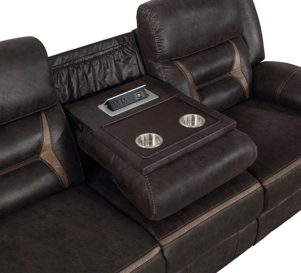 Greer - Upholstered Motion Reclining Sofa - Brown