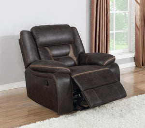 Greer - Upholstered Swivel Glider Recliner Chair - Brown