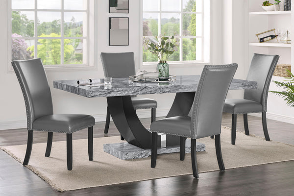 Lyra - Dining Table & 4 Chairs - Gray
