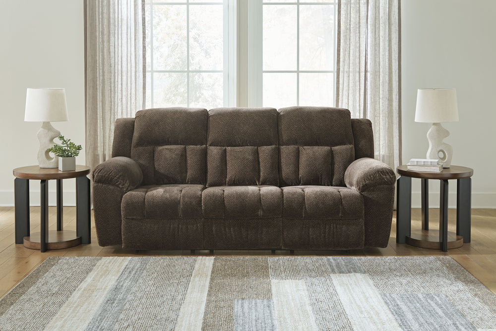 With its large-scale design, this extra-spacious reclining sofa is a masterclass in accessible style. Plush, ultra-soft upholstery keeps everyone cozy as you lounge with family or guests. In a neutral hue, it seamlessly suits different aesthetics as your 