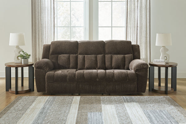  this extra-spacious reclining sofa is a masterclass in accessible style. Plush