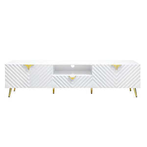 Gaines - TV Stand - White High Gloss Finish