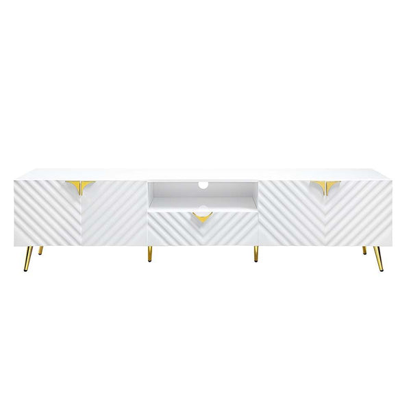 Gaines - TV Stand - White High Gloss Finish