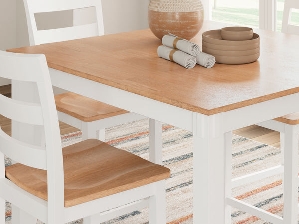 Gesthaven - Natural / White - Dining Room Counter Table Set (Set of 5)
