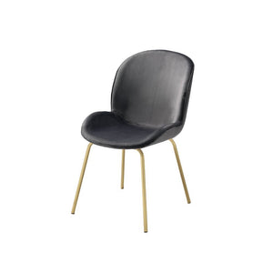 Chuchip - Side Chair (Set of 2) - Gray Velvet & Gold