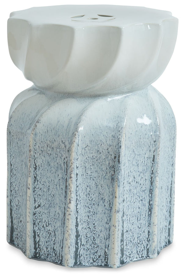 Show off your green thumb, or an eye for delightful decor, with the help of this stool. Its taupe and gray reactive glaze provides a neutral base that suits a variety of spaces. Use it indoors or outdoors to display plant life or assorted accents of your 