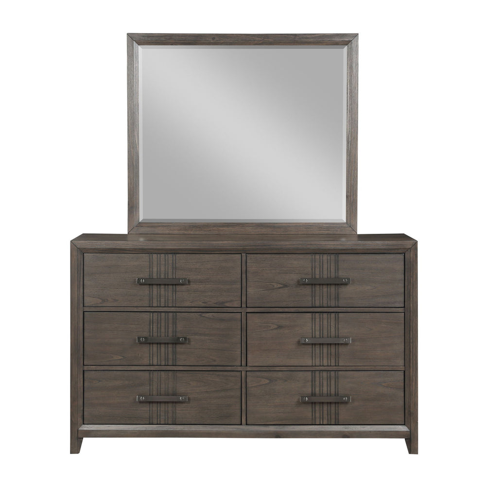 The Landon 6-Drawer Dresser combines durability, style, and practicality, making it a valuable addition to any bedroom. Expertly crafted from solid Pine, high-quality engineered woods, and genuine Mindi wood veneers, this dresser is built to last while sh