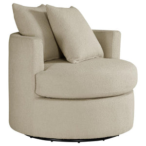 Capture the essence of stylish versatility with a modern swivel accent chair. Perfect for living room or den, it-'s a compact silhouette with a round frame and pocket coil springs in its foam seat cushion, creating incredible comfort for lounging or enter