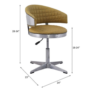 Brancaster - Chair - Turmeric Top Grain Leather & Chrome