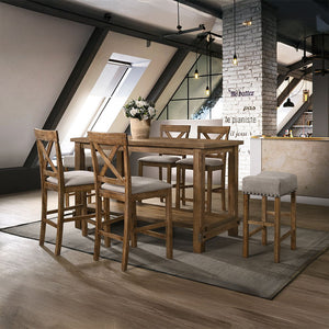 Martha II - Counter Height Table - Weathered Oak
