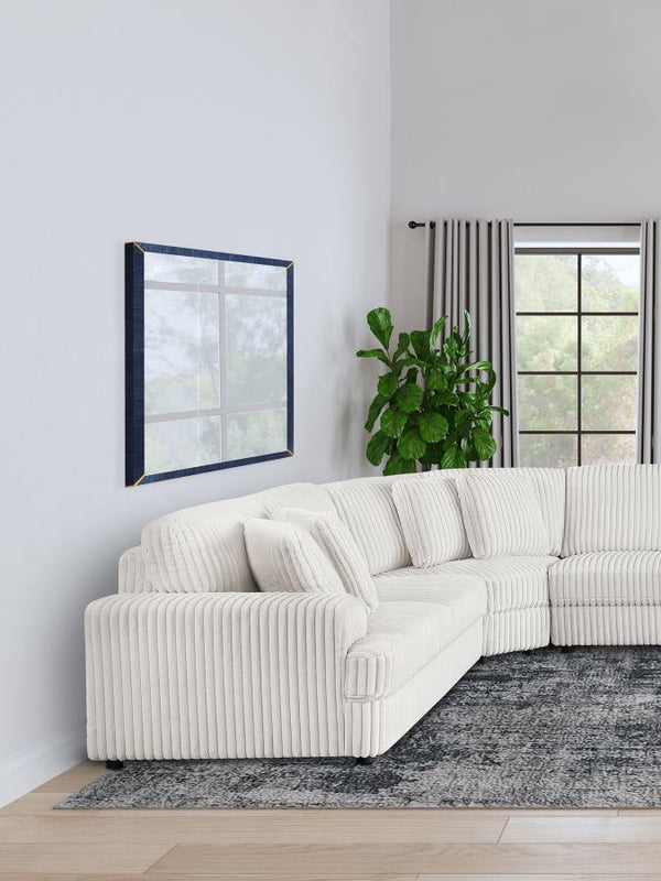  upholstered in ivory wide corduroy for a plush