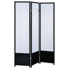 Fabulous visual effects in a tasteful decor accent. Translucent lighting adds a powerful aesthetic boost to this three-panel screen. As a room divider or a captivating accent, it draws approving looks and sets itself apart. A bold black frame provides the