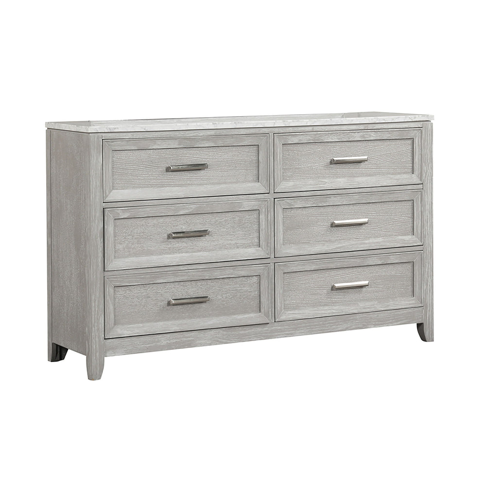 Crafted with precision, the Fiona 6 Drawer Dresser seamlessly combines the beauty of real wood with durability. Its construction features Acacia Solids, Manufactured Woods, and Oak Veneer, ensuring strength and stability. The multi-step finish, achieved t