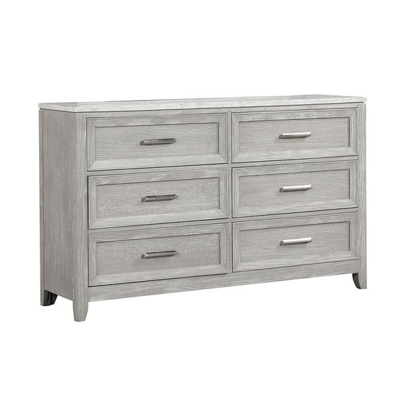 Crafted with precision, the Fiona 6 Drawer Dresser seamlessly combines the beauty of real wood with durability. Its construction features Acacia Solids, Manufactured Woods, and Oak Veneer, ensuring strength and stability. The multi-step finish, achieved t