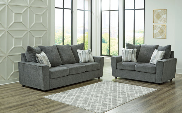 Whatâ€™s new in neutrals? Shades of gray, of course. Embrace the sophisticated design trend with this gorgeous sofa and loveseat that offers a clean-lined, contemporary style at a comfortably cool price. Sure to lift your spirits, the plush chenille fabri