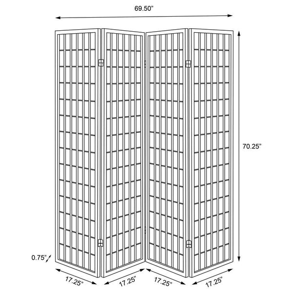 Roberto - 4-Panel Room Divider Folding Shoji Screen - Dark Gray