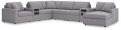 Looking cool and contemporary is great. But when it comes down to it, youâ€™re all about low-maintenance lounging. With the performance fabric on this sectional with chaise, cleaning spills is a breeze. Its customizable modular design caters to your ever-