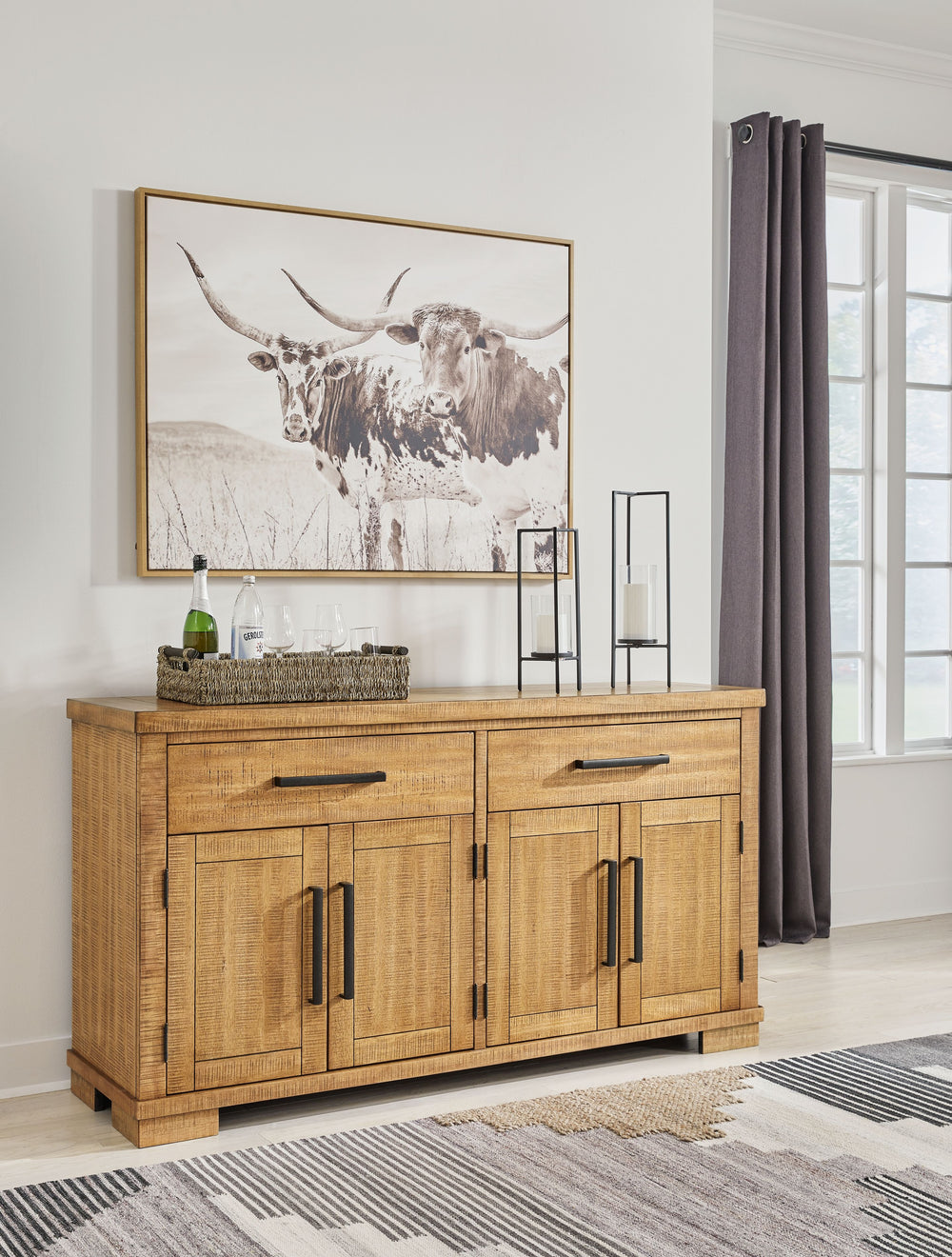 This dining server is a favorite for casual rustic interiors. Offering plenty of storage, itâ€™s your answer for everyday living and impromptu entertaining. And the cabinets with adjustable shelves? Deliciously versatile and functional.<br><br><b>Addition