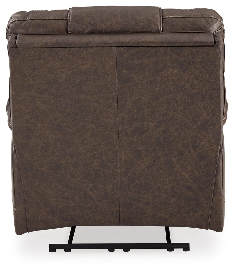 Big and bold, this power recliner with Easy Viewâ„¢ power adjustable headrest delivers comfort at the touch of a button. Easily position the recliner, its headrest and the lumbar support to your liking for maximum comfort. Plus, with the convenient USB ch