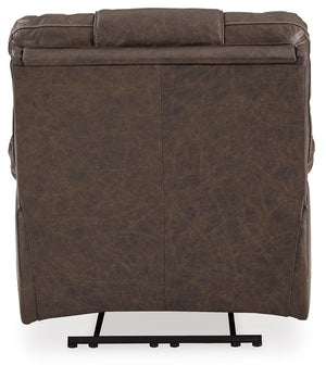  this power recliner with Easy Viewâ„¢ power adjustable headrest delivers comfort at the touch of a button. Easily position the recliner