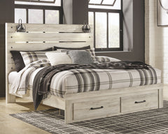 What a delightful take on rustic industrial style. Whether modern loft or modern farmhouse, this queen panel bed makes itself at home. The wispy whitewash palette enhances without covering the grain for that weathered look you crave. Love to read in bed? 
